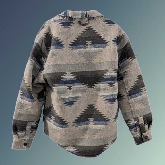 Men's Tan Aztec Sherpa-Lined Jacket (Jach's) -- M - Picture 2 of 4